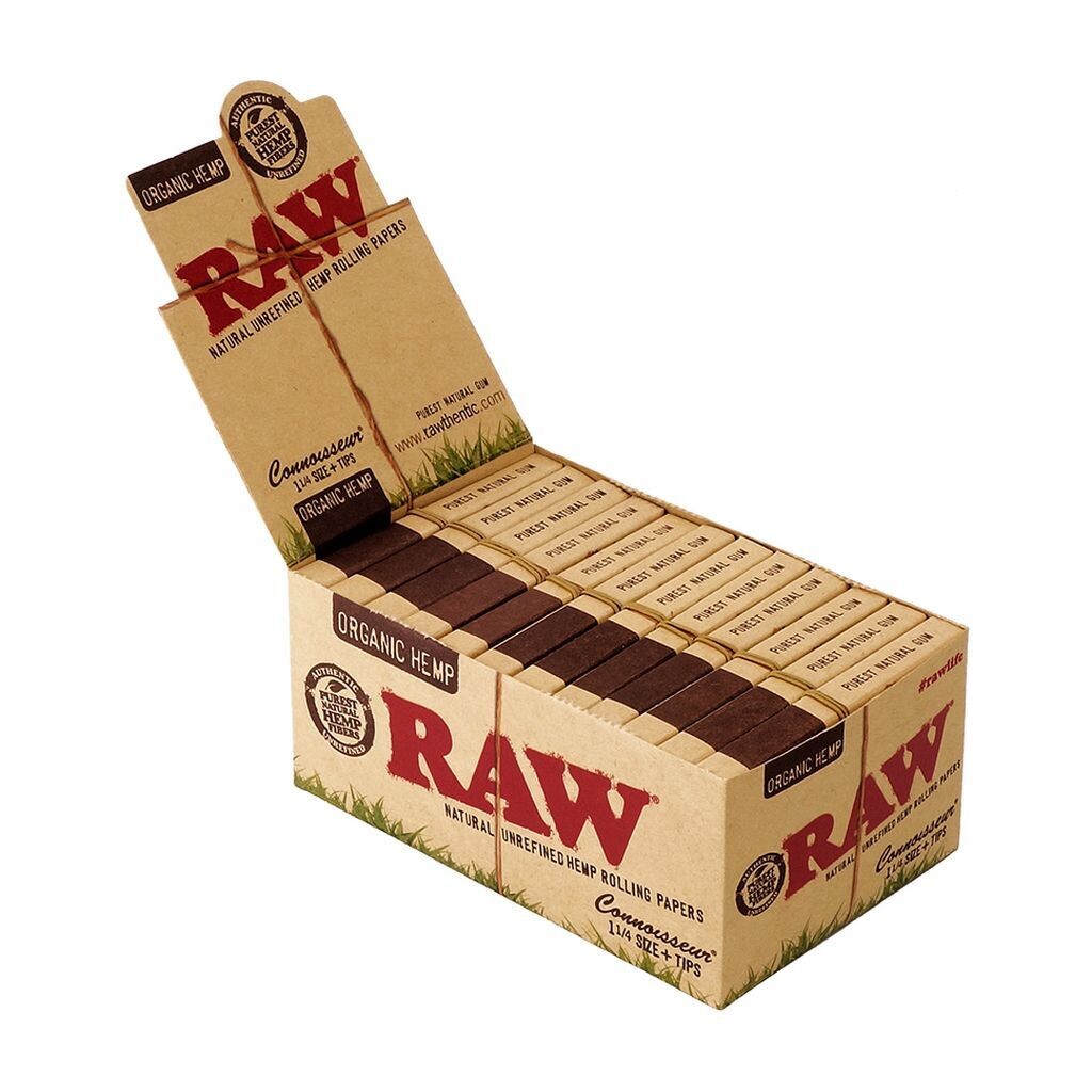 RAW CONNOISSEUR 1 1/4 & TIPS ORGANIC HEMP