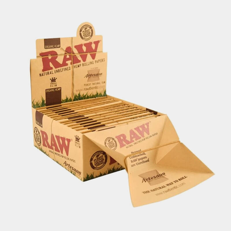 RAW KING SIZE SLIM ARTESANO 15 PACKS/BOX