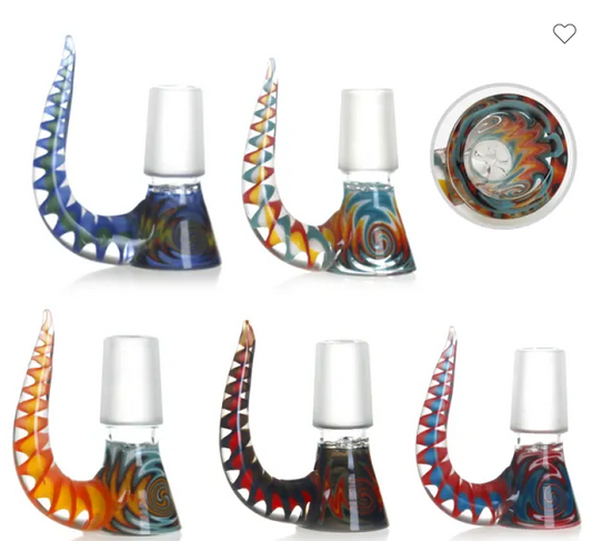 Wholesale American Colors Hand Blown Smoking Accessories 14mm Male Thick Glass Water Pipe Dry Herb Tobacco Bowl Piece