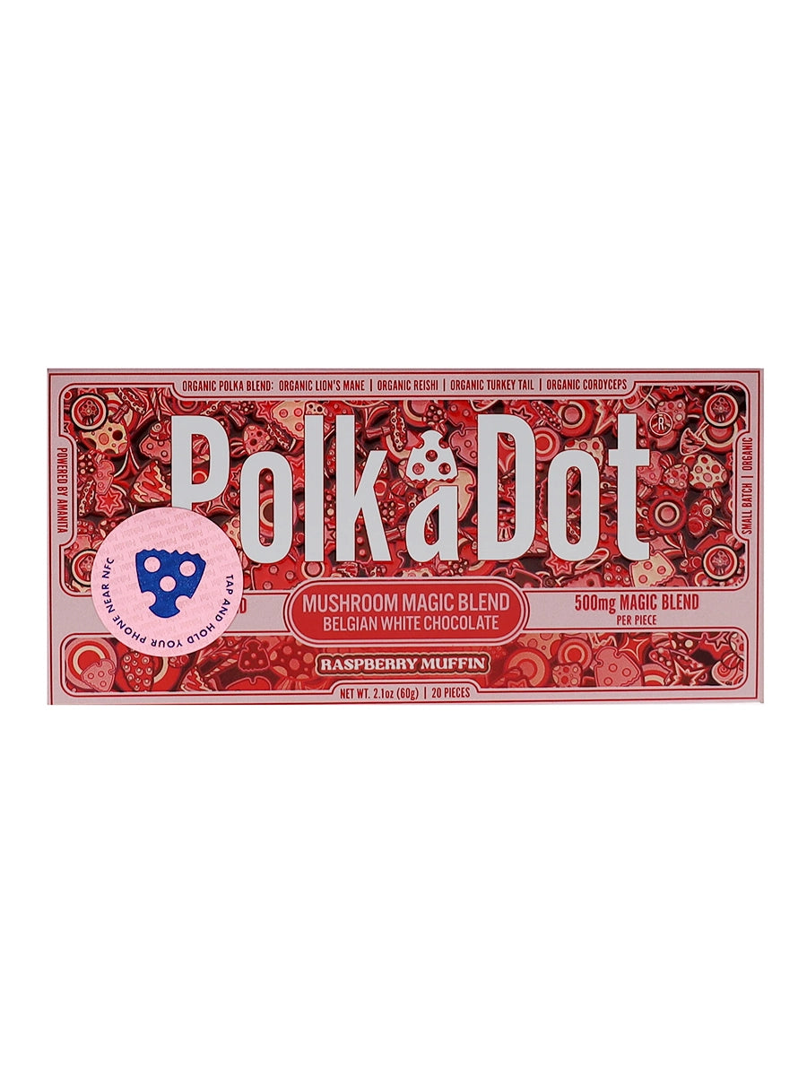 POLK A DOT MUSHROOM CHOCO BAR RASPBERRY MUFFIN