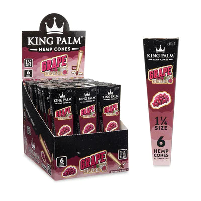 KING PALM 1 1/4 HEMP CONE GRAPE