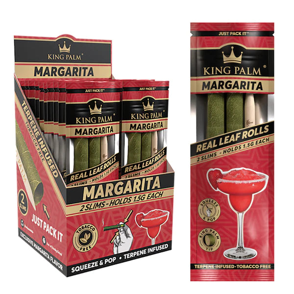 KINGS PALM REAL LEAF ROLLS TERPENE INFUSED MARGARITA 2 SLIMS 1.5G