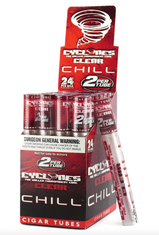 CYCLONES PRE ROLLED TRANSPARENT CONE CLEAR CHILL RED