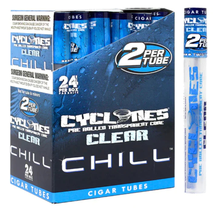 CYCLONES PRE ROLLED TRANSPARENT CONE CLEAR CHILL BLUE