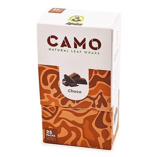 CAMO NATURAL LEAF WRAPS 25 PACKS 5 WRAPS PER PACK CHOCO