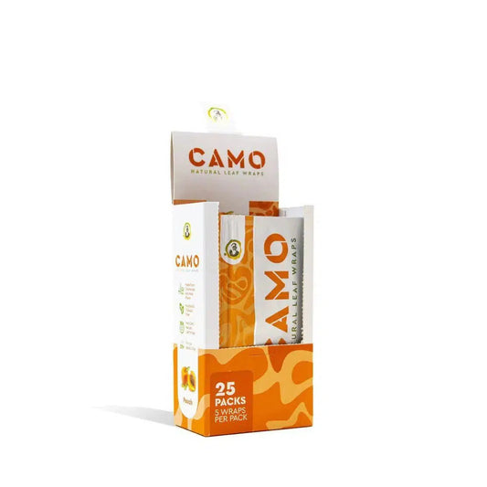 CAMO NATURAL LEAF WRAPS 25 PACKS 5 WRAPS PER PACK PEACH